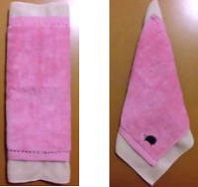 この布ナプキンは三つ折りや三角に折って使います
