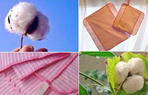 布ナプキンとは？イメージ画像　コットンの綿、コットンボール、手づくり布ナプキンの画像